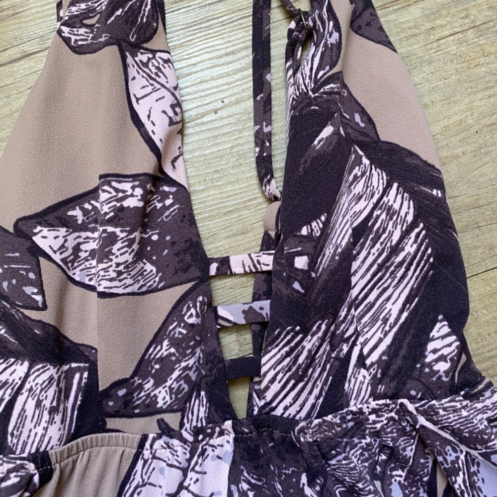 Maaji Strap Back Resort Maxi Dress Beach Bound Print Tropical Cruise - Size S - Picture 3 of 10
